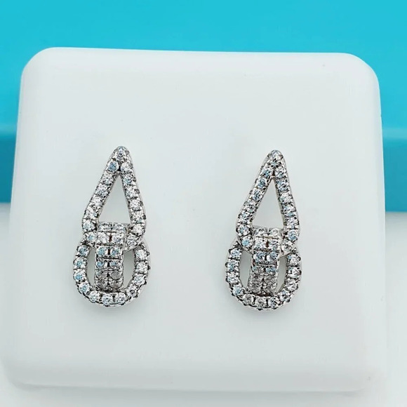 "925 Sterling Silver CZ Beautiful Earrings for Women, 1USPAR4201 - Picture 3 of 11